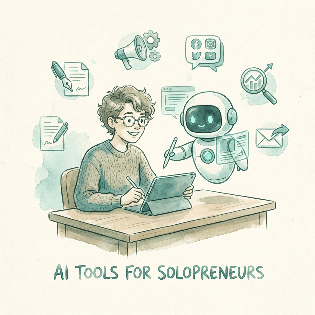 AI tools for solopreneurs showing the essential tech stack and all-in-one alternative
