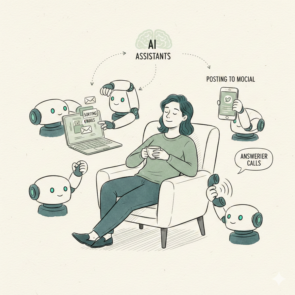 Automating business processes with AI employees — email, social media, and phone calls handled without coding