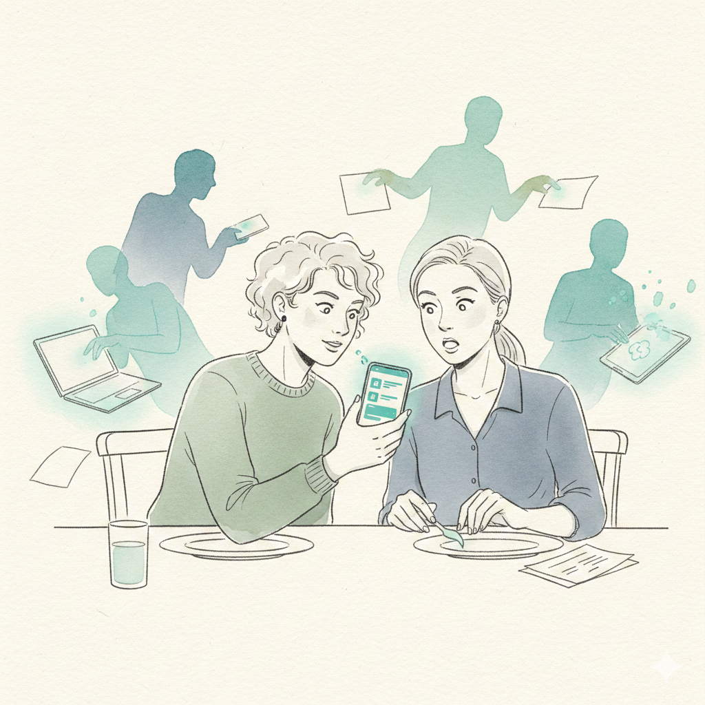 A business owner at dinner while her AI team manages operations on Slack at 10 PM — viral tweet story