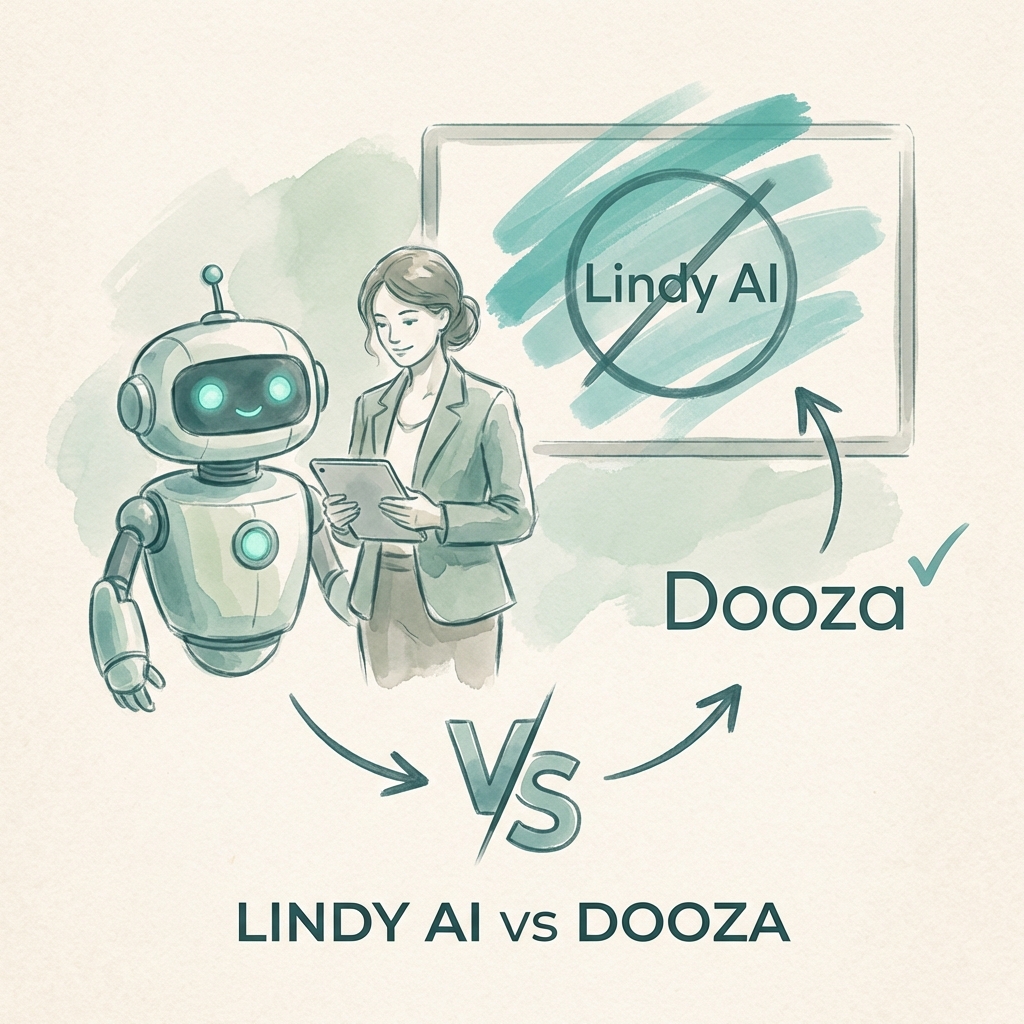 Comparison of Lindy AI alternatives showing Dooza and other AI employee platforms