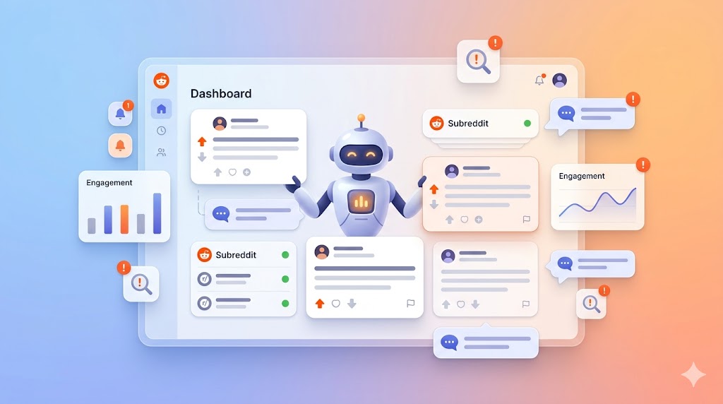 Dooza Workspace Reddit Agent creation interface showing step-by-step setup guide